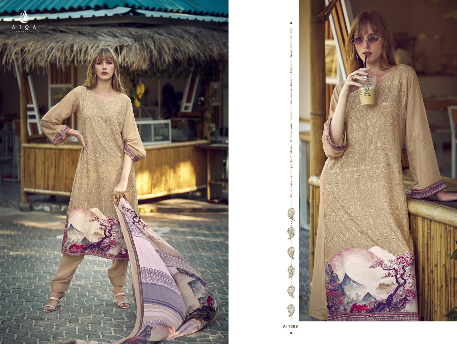 Lavender By Aiqa Fancy Work Muslin Printed Salwar Kameez Wholesale Shop In Surat